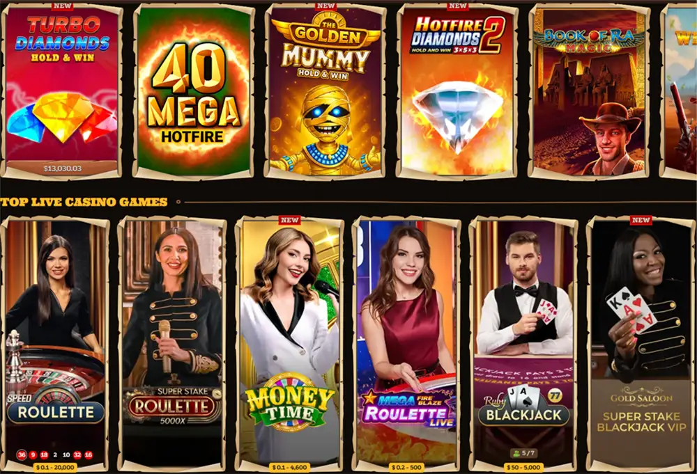 Online casino slots and live dealer games